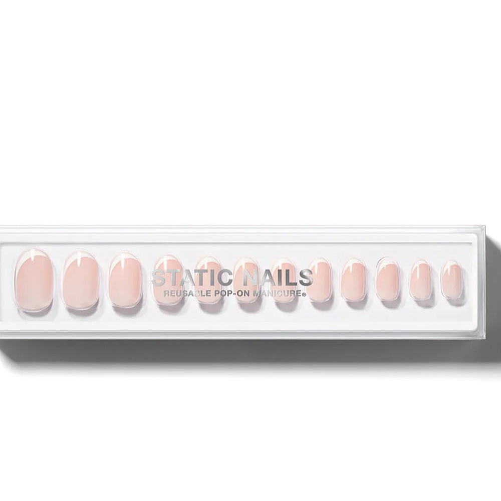 NWT Static Nails Reusable Pop-On Manicures Curved French Round